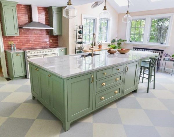 Green cabinet finish is a kitchen design trend