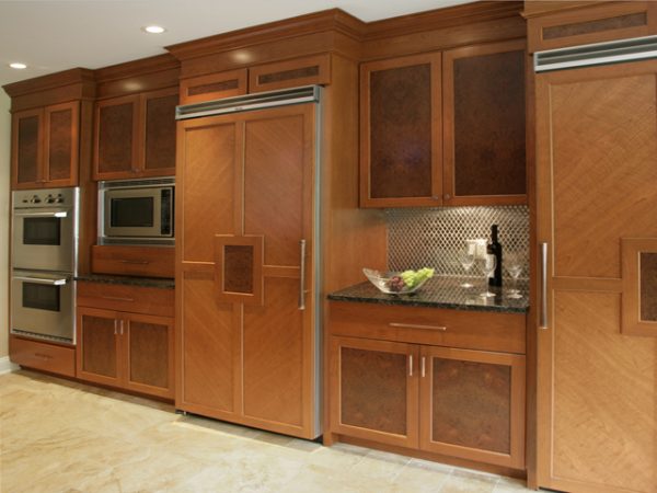 Cherry wood kitchen cabinets